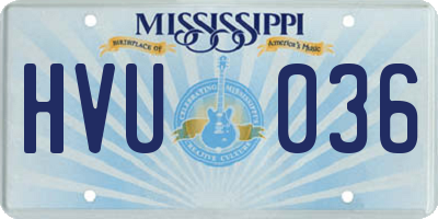 MS license plate HVU036