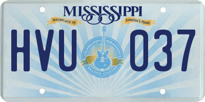 MS license plate HVU037