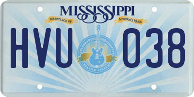 MS license plate HVU038