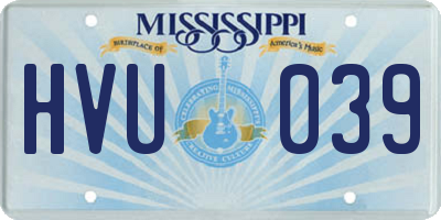 MS license plate HVU039