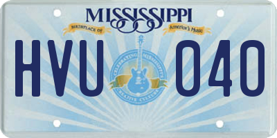 MS license plate HVU040