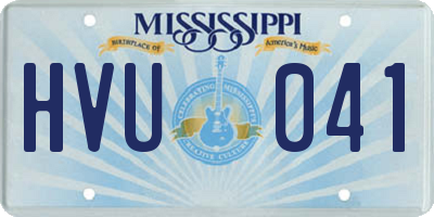 MS license plate HVU041