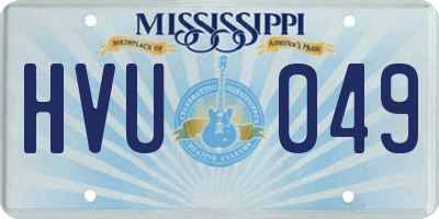 MS license plate HVU049