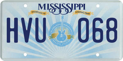 MS license plate HVU068