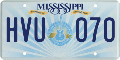 MS license plate HVU070