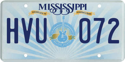 MS license plate HVU072
