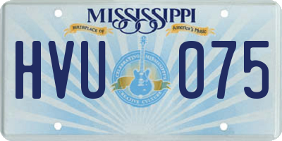 MS license plate HVU075