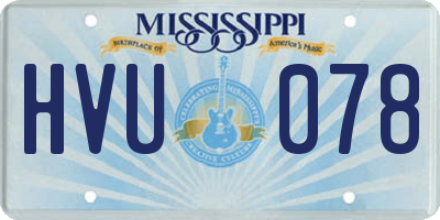 MS license plate HVU078