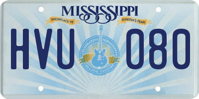 MS license plate HVU080
