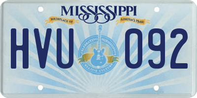 MS license plate HVU092