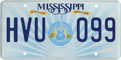 MS license plate HVU099