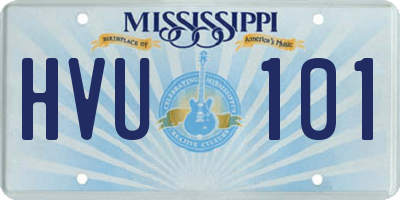 MS license plate HVU101