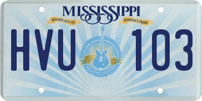 MS license plate HVU103