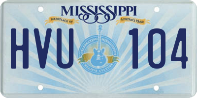 MS license plate HVU104