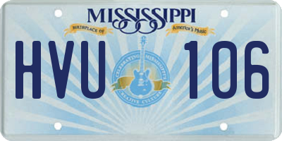 MS license plate HVU106
