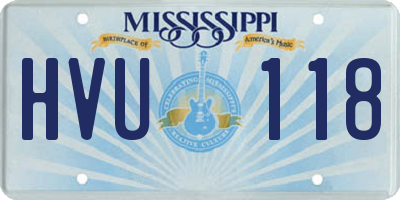 MS license plate HVU118