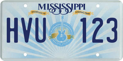 MS license plate HVU123