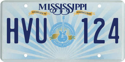 MS license plate HVU124