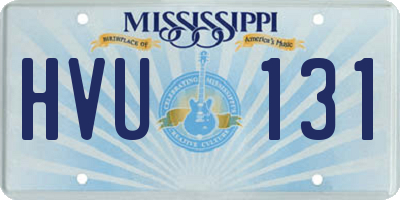 MS license plate HVU131