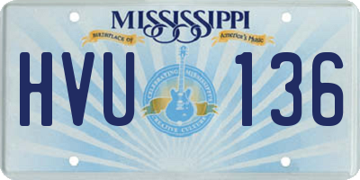 MS license plate HVU136