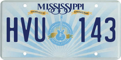 MS license plate HVU143