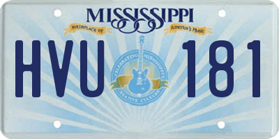 MS license plate HVU181
