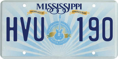 MS license plate HVU190