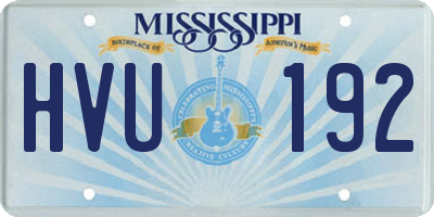 MS license plate HVU192