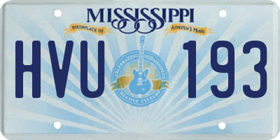 MS license plate HVU193