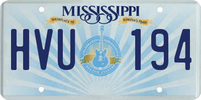 MS license plate HVU194