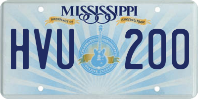 MS license plate HVU200