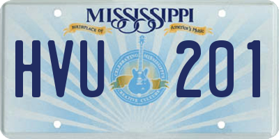 MS license plate HVU201