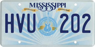 MS license plate HVU202