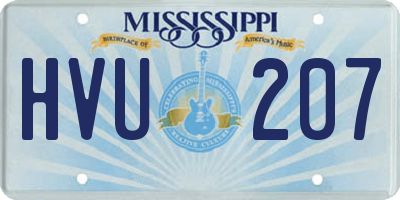 MS license plate HVU207