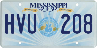 MS license plate HVU208