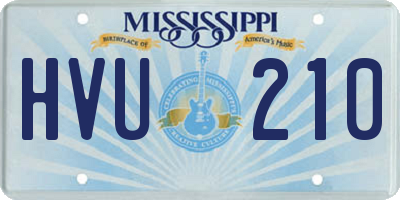 MS license plate HVU210