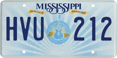 MS license plate HVU212
