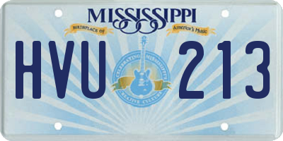 MS license plate HVU213