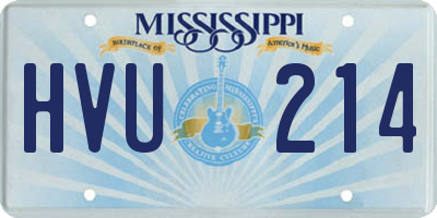 MS license plate HVU214