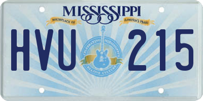 MS license plate HVU215