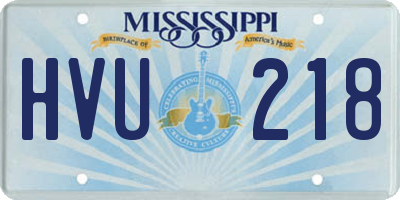MS license plate HVU218