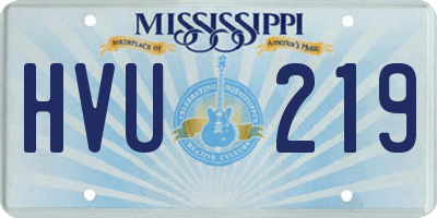 MS license plate HVU219