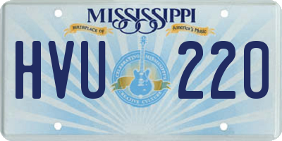 MS license plate HVU220