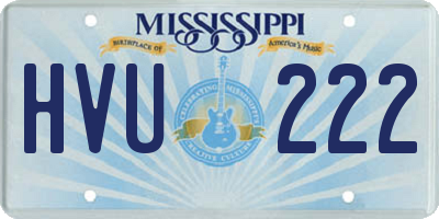MS license plate HVU222