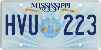 MS license plate HVU223