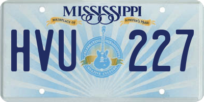 MS license plate HVU227