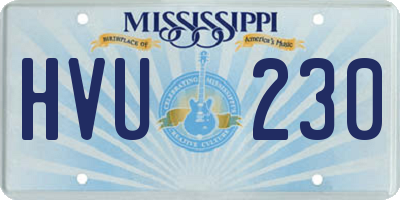 MS license plate HVU230
