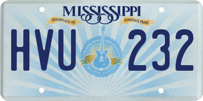 MS license plate HVU232