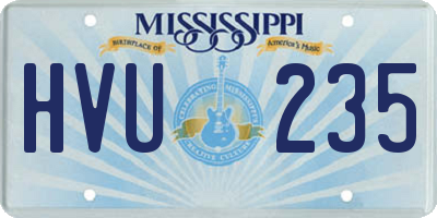 MS license plate HVU235
