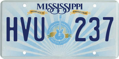 MS license plate HVU237